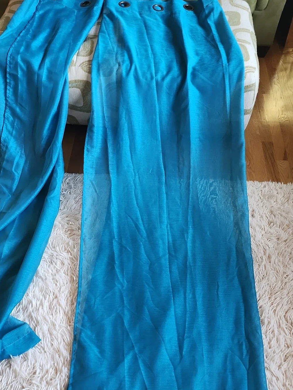 Teal Shear Curtains